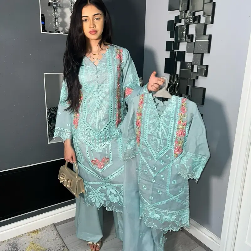 Maheen mother daughter suits in aqua