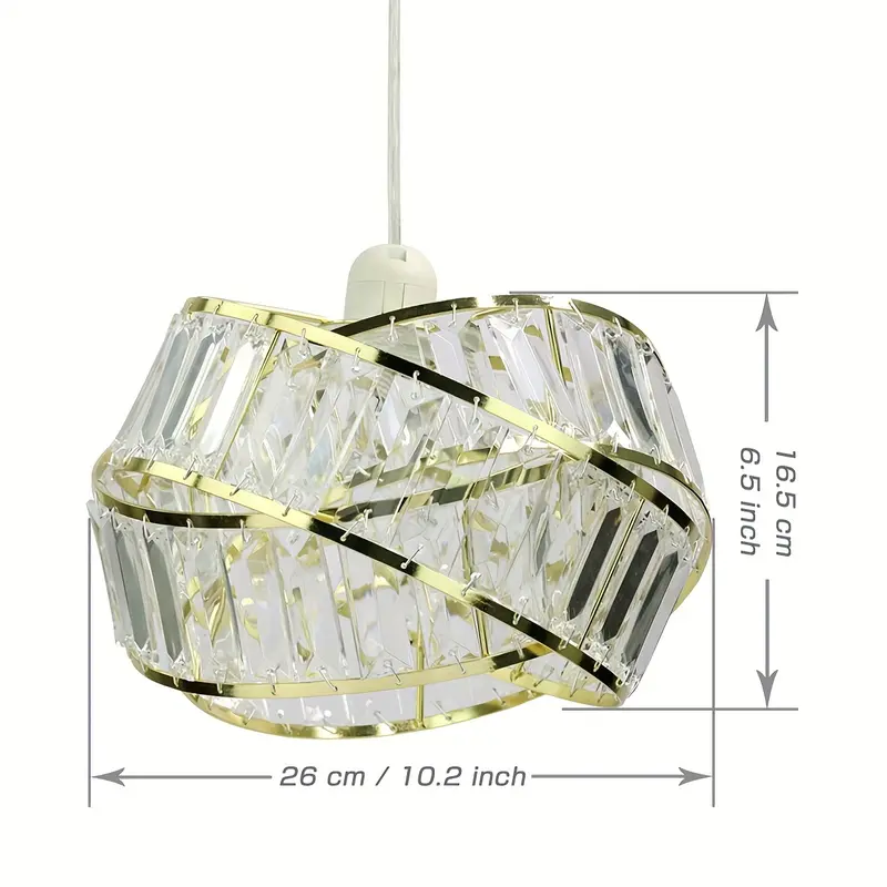 Circular Embedded Modern Lampshade With Acrylic Crystal Effect, Suitable For Pendant Lights, Ceiling Lights, Table Lamps. Ideal For Kitchen Island, Dining Room, Bedroom, Living Room, Hallway. 4