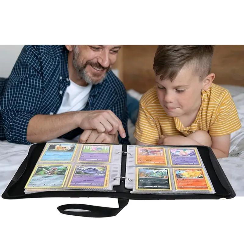 Pokemon Folder Portable Card Album with Zip (Faux Leather)- 50 Pages For 400 Cards Kids Cards Binder Holder Decor Gift Case Insert Photo 5