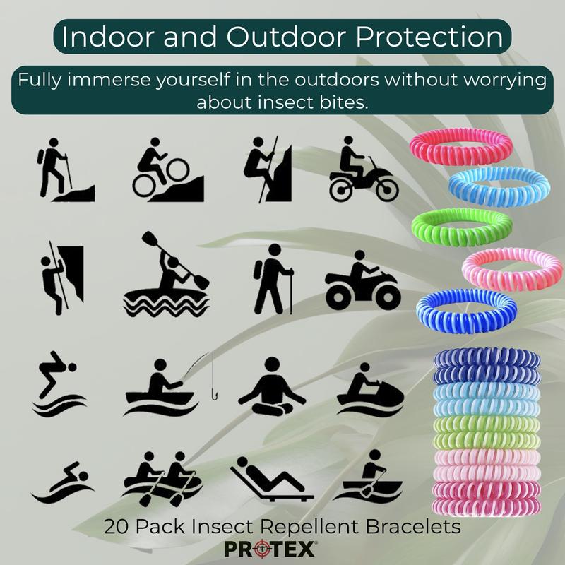 Waterproof Mosquito Repellent Bracelet, 20 Pack, Deet-Free Eva Wrist Bands, Effective Protection, Insect Mosquito Repeller Bands for Adults & Kids, Insect Repellent Protection, Resealable 20 Pack 6