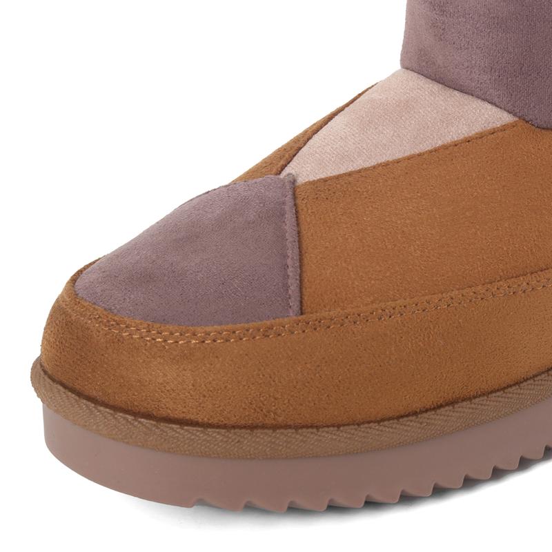 SHOOFANZ  Women's Flat Winter Faux Suede Snow Boots Mini Boots Women's Outdoor Indoor Anti-Slip Boots Women's Classic Fashion Casual Snow Boots Ladies Comfort Walking Boots Women's Fuzzy Warm Boots furry  boots 8