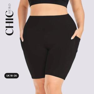 ChicHero Women's High Waisted Yoga Biker shorts with Phone Pockets