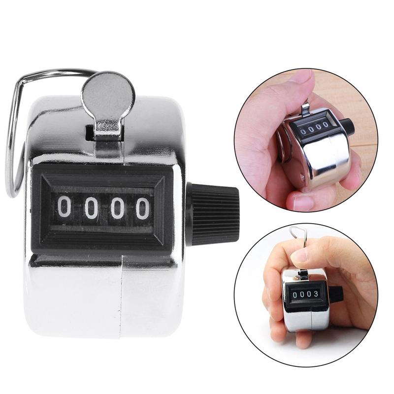 2PCS Metal Handheld Tally Counter 4-Digit Number Hand Mechanical Counters Clickers Pitch Counter For Coaching Practical Count Accessories 2