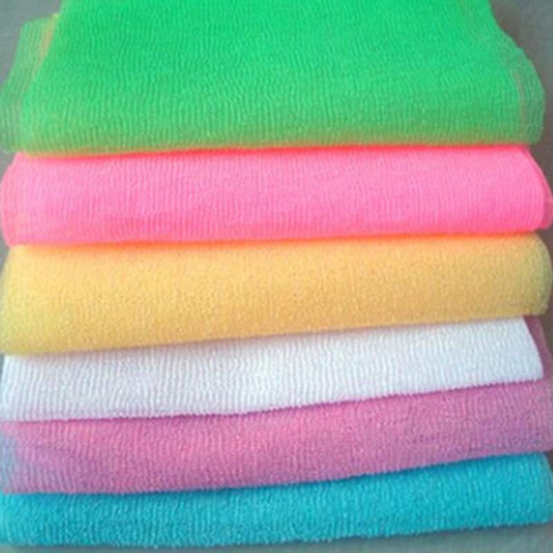 Body Washing Clean Exfoliate Puff Body Nylon Wash Cloth Bath Towel Mesh Scrub Bodys Treatment Bath Shower Products Solid Color 4