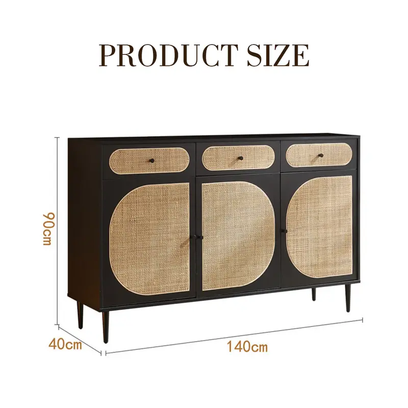Ballard Rattan Sideboard, Black Or Oak 5