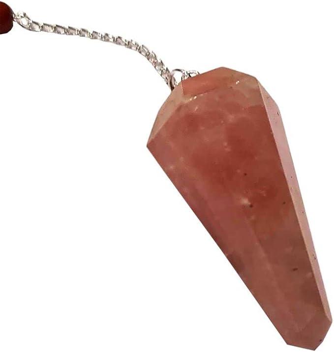 Beautiful Rose Quartz or Tigers Eye Pendulum with 7 Chakra Beaded Chain Unique Gift for Witches and Spiritualists - Provides guidance swings based on the answer reiki, healing, meditation, chakra balancing, tarot, dowsing divination, or home decoration. 1