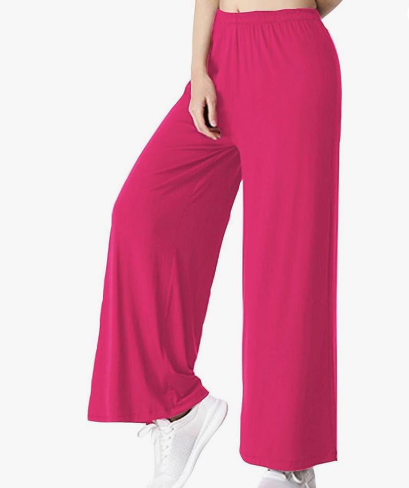 Product Introduction of Fashion luva Women Wide Leg Trousers Elastic High Waist Palazzo Plus Size Pants Ladies Casual Tummy Control Flared Yoga Pants Solid Stretchy Loose Bell Bottoms Sports Fitness Workout Office Bootcut Pants Womenswear Underwear Comfort Basic 16