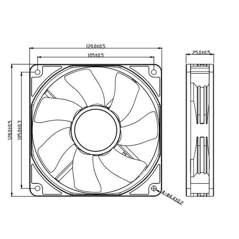 1/2X 12V 120x120x24mm 12cm dual Ball Bearing PC Brushless Cooling Fan 2Pin 120mm UIK 8