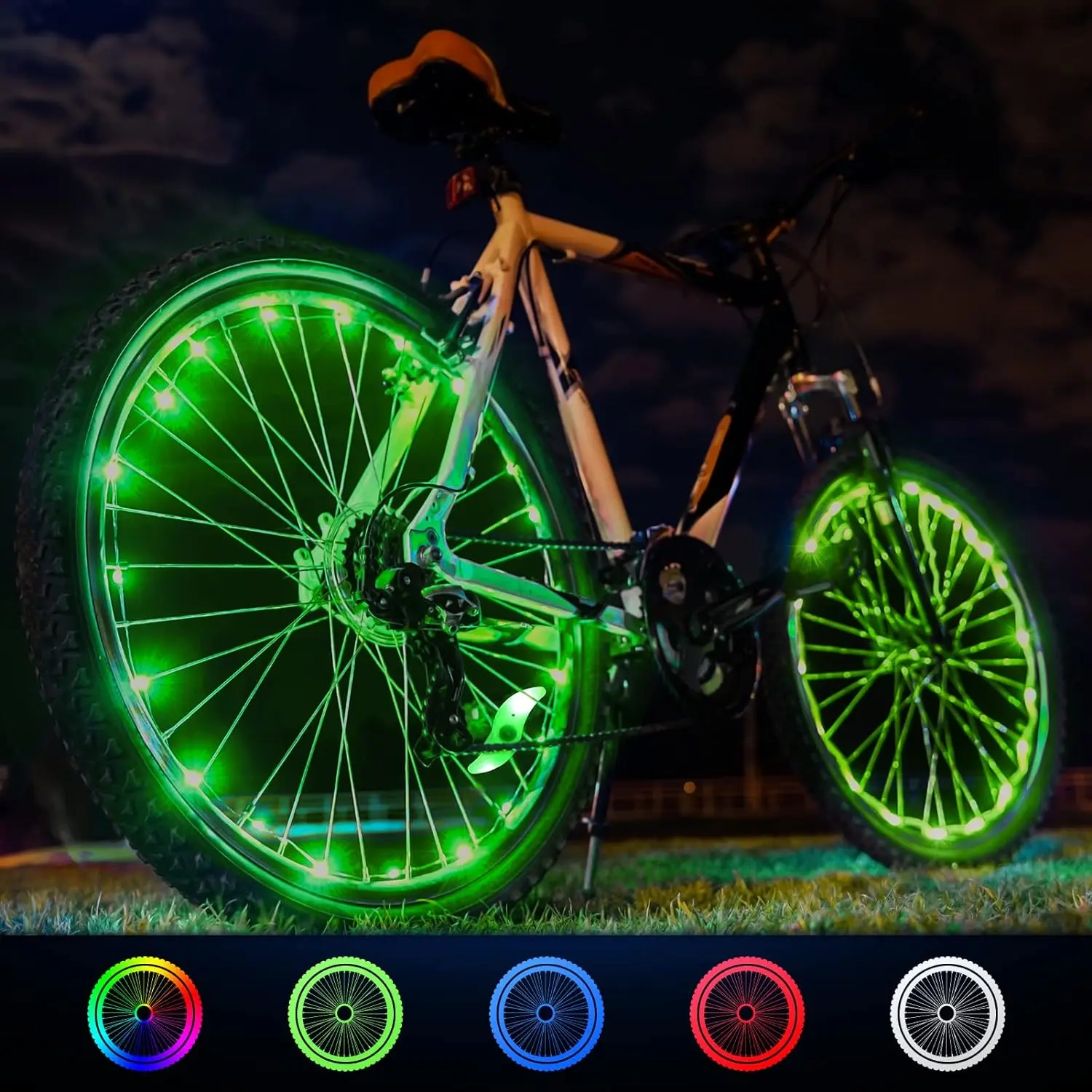 Bike Lights, Toys for 9 10 11 12 Year Old Boy Girl Gift for 7 8 9 10 Year Olds Boys Toys Age 6-15 Child Birthday Gift Camping Accessories Bicycle Lights Led Strip Light Easter Decorations Green