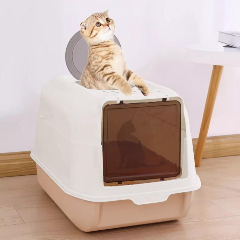 Lifeideas Large Fully Enclosed Hooded Top Entry Cat Litter Box With Scoop,Anti-Splash Kitten Litter Tray,Cat Toilet Cat Pan For Indoor Oudoor,Pet Supplies 3