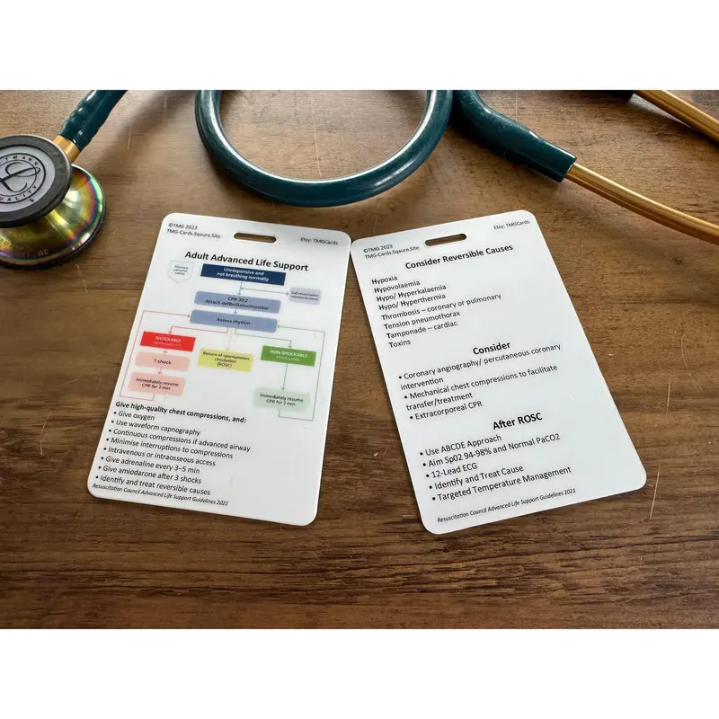 Set of 13 Healthcare, Nursing, Medical Educational Pocket Cards including Sepsis Screening Tools, Adult ALS, Paediatric ALS/ Anaphylaxis, TST 1