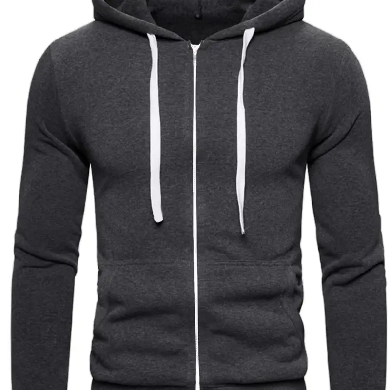Men's Plain Fleece Lined Hoodie for All Weather - Quality Fabric - Sweaters, Menswear Stylish Day Pullover Tops Outdoor Small Underwear 4