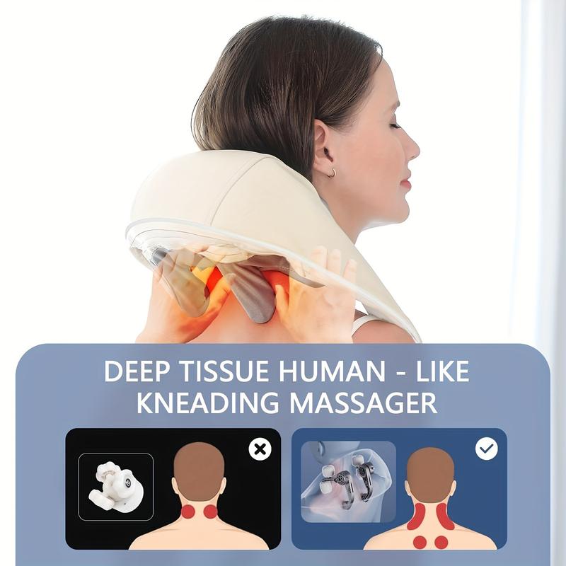 Product Introduction of Rechargeable Cordless 3D Kneading Neck Massager Pillow - Soothing Heat, Deep Tissue Massage, Relaxation for Neck, Back, Shoulder, and Leg Muscles at Home - Portable, Ergonomic Design for Ultimate Comfort shiatsu  massager neck  massager 8