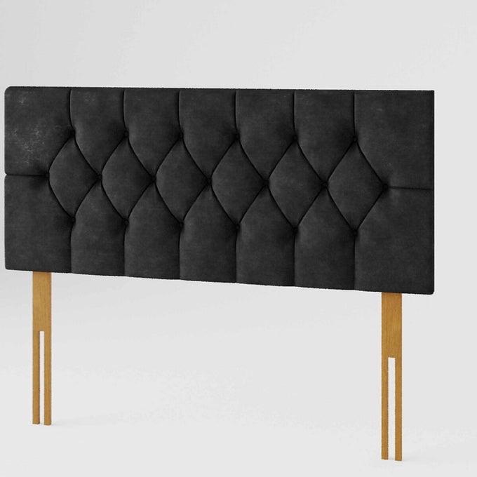 Luxury Designs Divan Bed Headboard Elegant Chesterfield Plush Velvet 24" Height Padded Lined Headboard - All Colors and Sizes 2