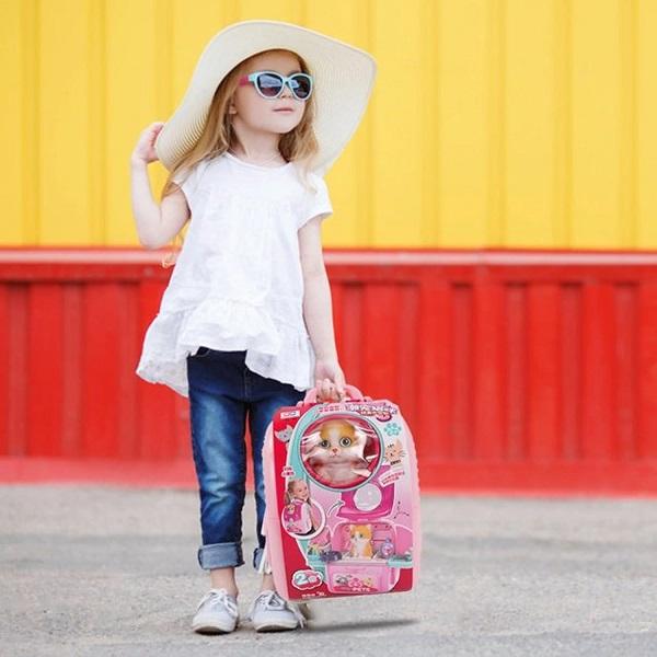Kids Pet Space Bag Play House Set - 2 in 1 Pet Backpack for Dogs and Cats Grooming Kit 4