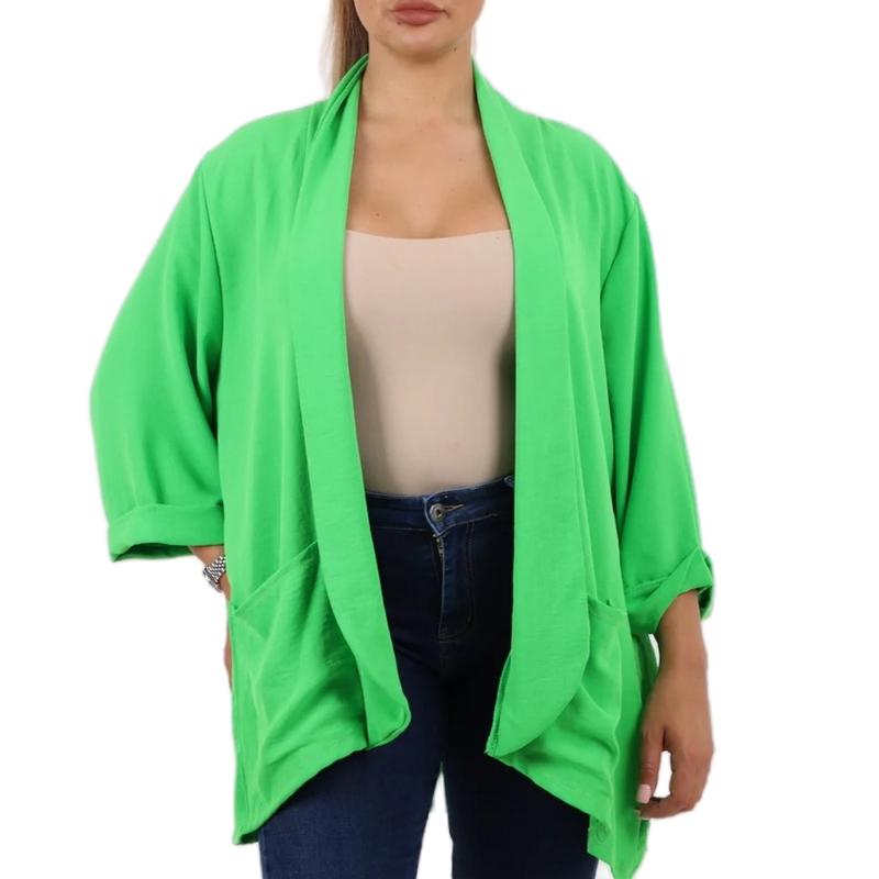 Women’s  Lightweight Duster Jacket Double Pocket Blazer Jacket  Casual Comfort Fit Summer Cardigan  Two Pockets 12-24Womenswear Jacket Tops Polyester Dress Coats Piece Outerwear Sleeve 6