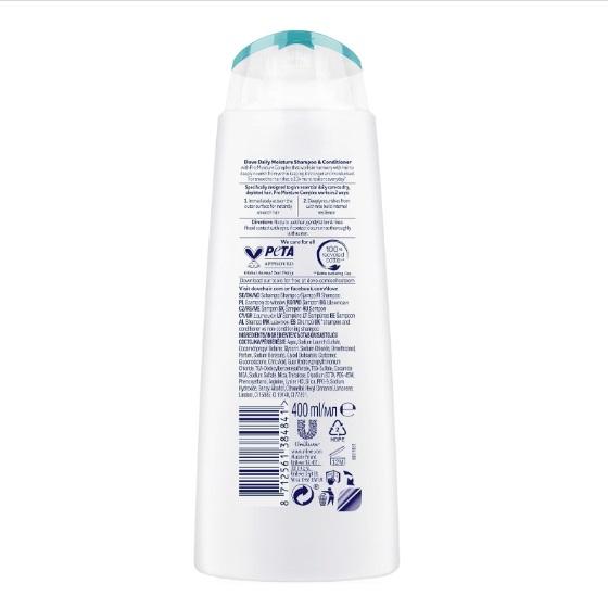 Dove Daily Moisture Shampoo 250ml Pack Of 6  For Everyday Care 10x More Resilient Hair Vegan 2