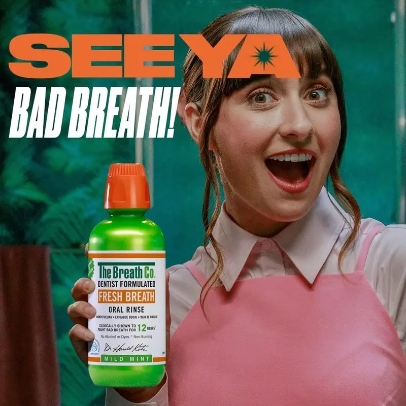 Breath Co. Alcohol-Free Mouthwash - Dentist-Formulated Oral Rinse for 12 Hours of Fresh Breath - Mild Mint Flavor, 500ml - Long-Lasting, Refreshing Clean Gentle 5