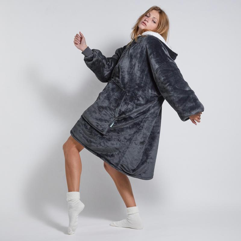 Onesnug Adult/Teen Hoodie Blanket - Dark Grey 3