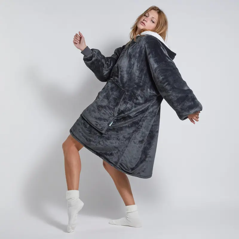 Onesnug Adult/Teen Hoodie Blanket - Dark Grey 2