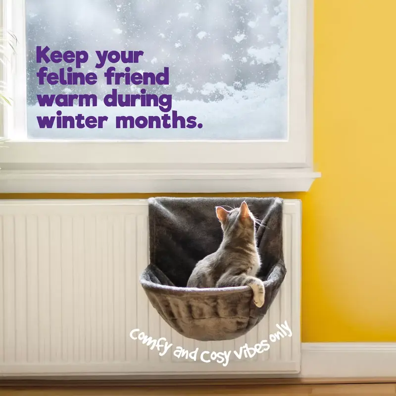 Hanging Cat Kitten Radiator Bed Pet Animal Warm Fleece Basket Cradle Hammock 3