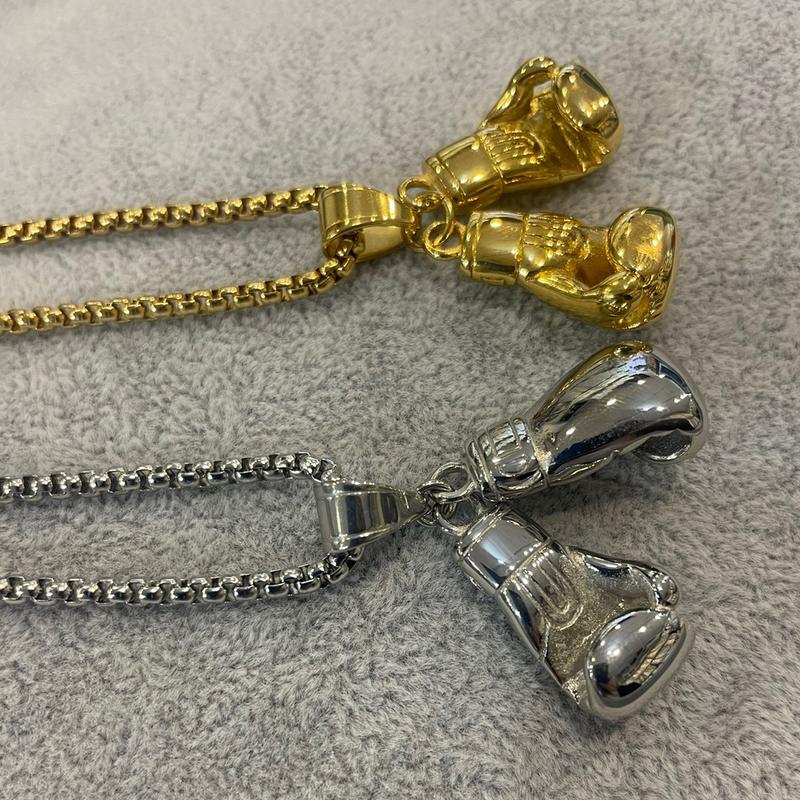 Kids boxing gloves pendent chain stainless steel 2