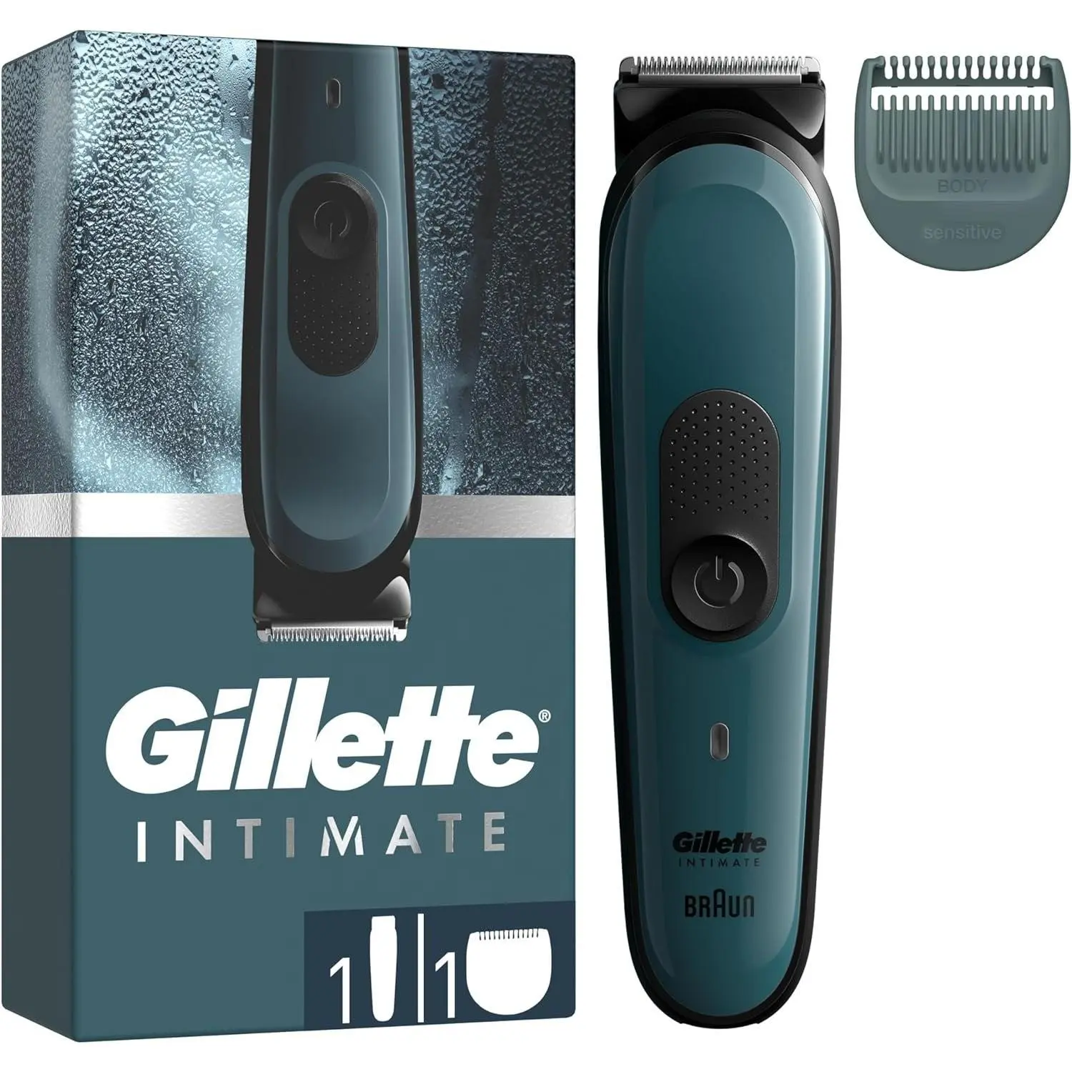 Gillette Intimate Trimmer i3 for Men, Pubic Hair Trimmer & Shaver, Waterproof, Cordless for Wet/Dry Use with Lifetime Sharp Blades