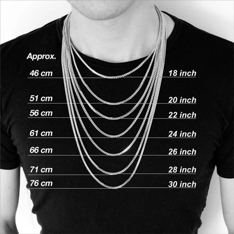 Men's Silver Cuban Link Chain - 3mm Width, 45-60cm Length rapper chains men - UK Delivery 4
