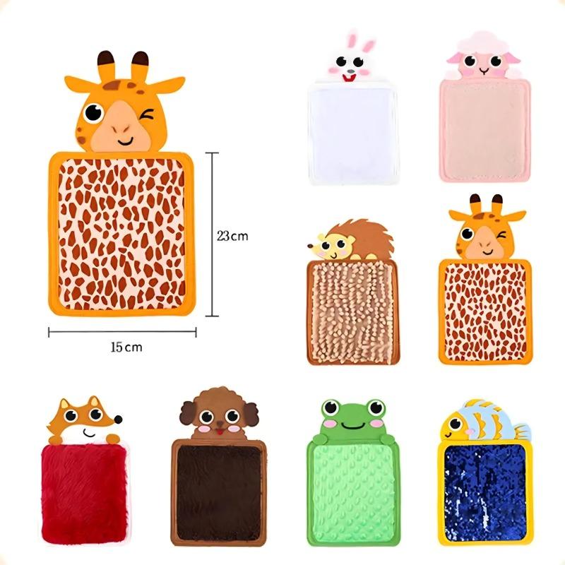 Baby Montessori Sensory Toys Cartoon Animal Cognition Mat Hand-Eye Coordination Education Toy Sensory Tactiles Pad for Autistic 6
