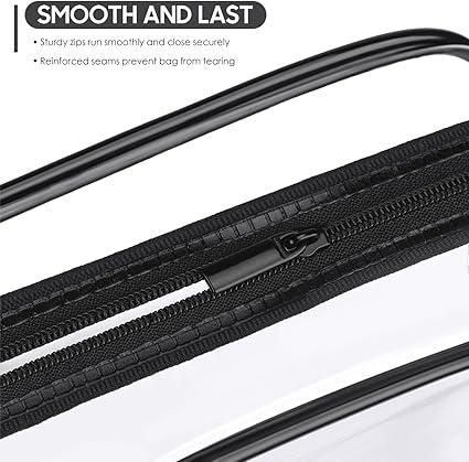 Clear Travel Toiletries Bag, 3 PCS Portable Waterproof Toiletry Bags for Women and Men, Clear Makeup Bags PVC Cosmetic Bag, Travel Accessories Wash Bag for Travelling and Holiday 4