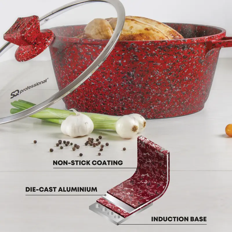 SQ Professional Nessa Granum Die-Cast Stockpot Set 5pc Cookware Durable, High quality material 6