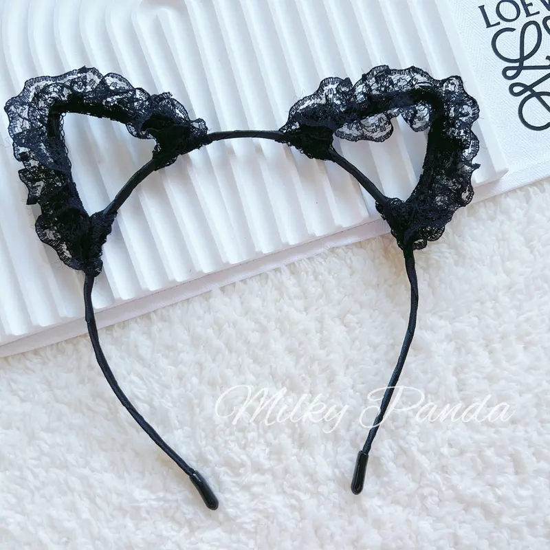 Lace Cat Ear Headband | Cute Hair Band | Party Accessories | Gift Idea | Milky Panda 4
