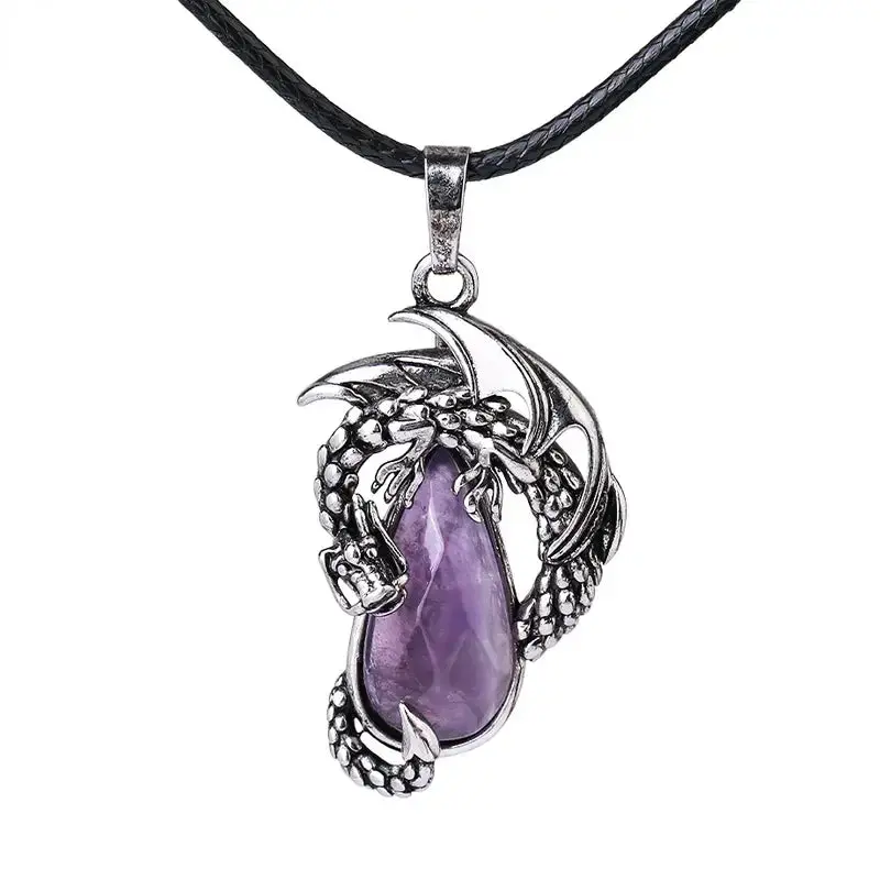 Protective Dragon Chakra Crystal Pendants Necklace 6