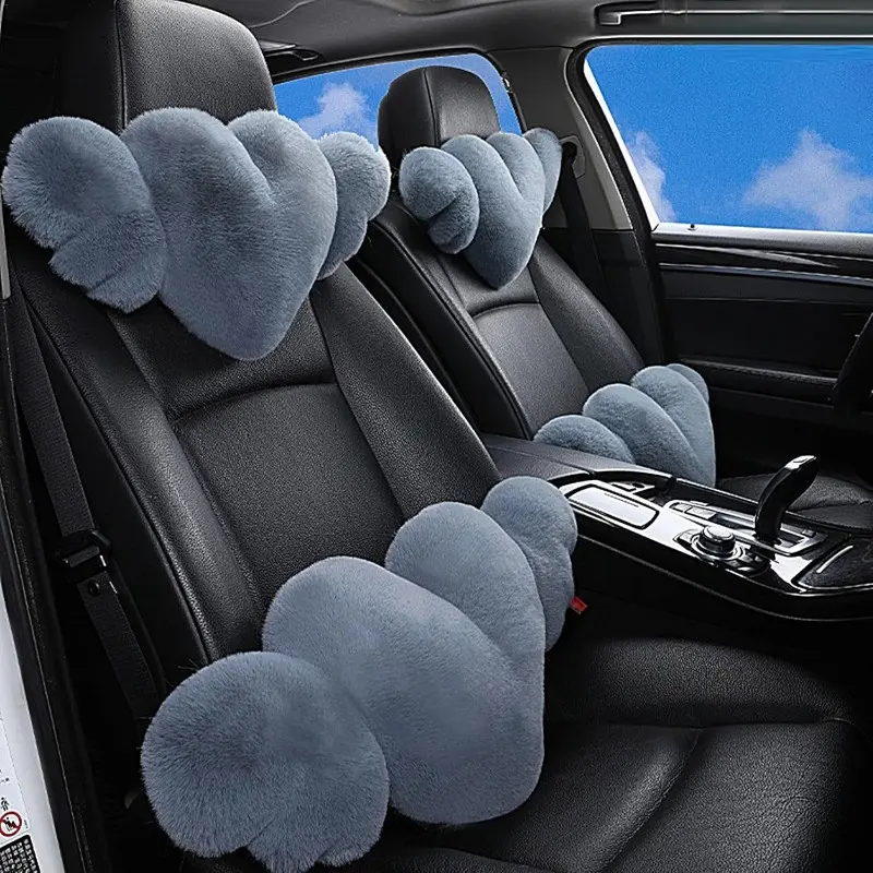 Heart Shaped Car Headrest | 2X Heart Shaped Car Headrest Pillow With Wings,Cozy Adorable Car Neck Headrest Pillow For Car Decoration 6