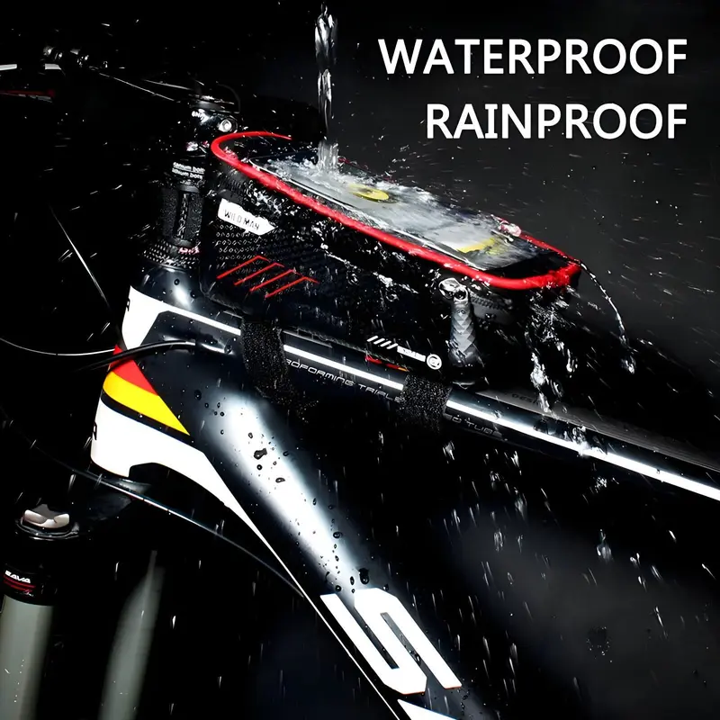 WILDMAN Waterproof Mountain Bike Bag, Universal Fit, Mobile Phone Holder, Sensitive Touch Screen, Rainproof 2