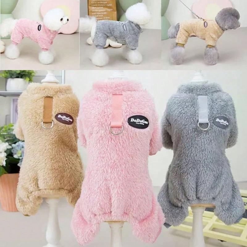 Fleece Dog Pajamas Winter Clothes Warm Pet Puppy Jumpsuit Coat For Small Dogs 8