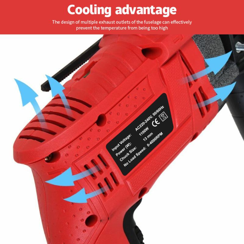 HAMMER DRILL POWERFUL VARIABLE SPEED INDUSTRIAL ELECTRIC CORDED DRILL 1200W 220V 2