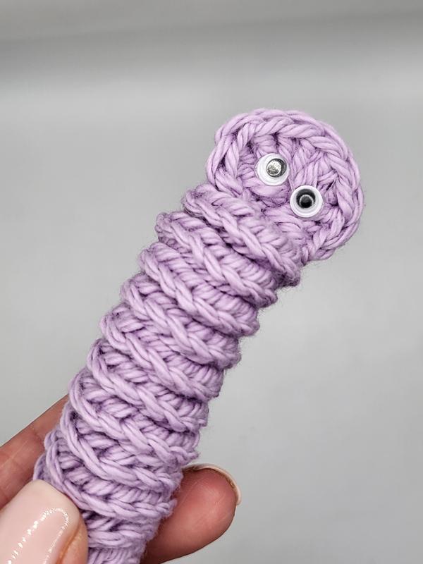 Cotton Crochet Worry Worm. Great for anxiety. Fab for blazer pockets. 5