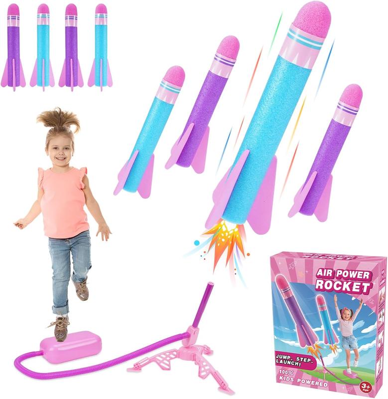 Rocket Toy for Kids, 6 Rocket Toys (3 LED + 3 Foam) with Stickers, Ideal Gift Set for Outdoor & Indoor Play 3