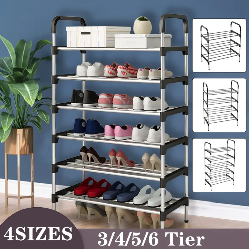 AceHome 3/4/5/6 Tiers Shoe Rack Organizer Stackable Space Saving Shoe Shelf（No Dust Cover） 4