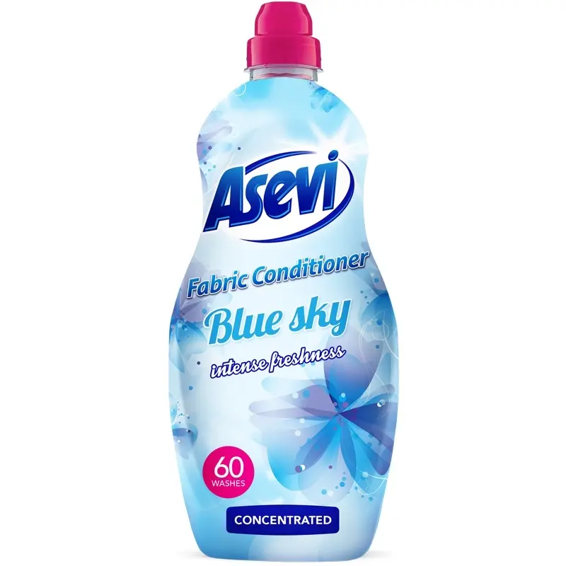 Asevi Fabric Laundry Conditioner Blue Sky Concentrated Liquid Fabric Conditioner Softener 1380ML 60 Washes 1.38L