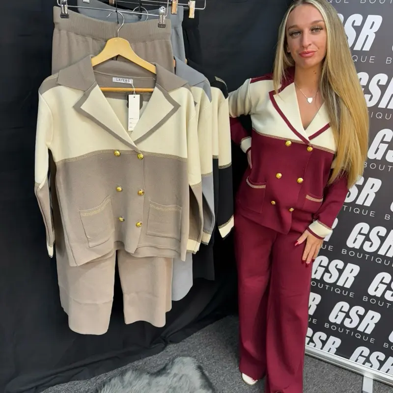 GSR Boutique Daisy Gold Buttoned Flared Co Ord for Women