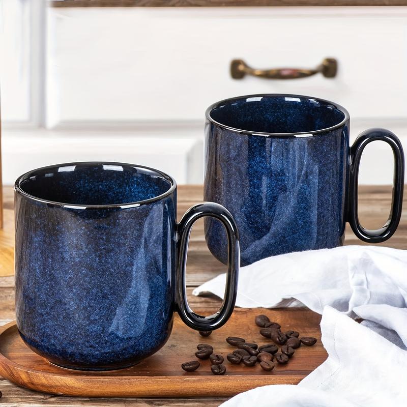 Product Introduction of Vicrays Ceramic Coffee Mug Set - 18 Ounce Large Stoneware Mug For Men Women - Unique Glazed Porcelain Mugs With Handle For Coffee Latte Tea Milk Cocoa - Set Of 4 (Blue) 3