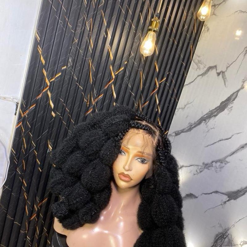 Full Lace Ball Braids Synthetic Lace Front Wig 4