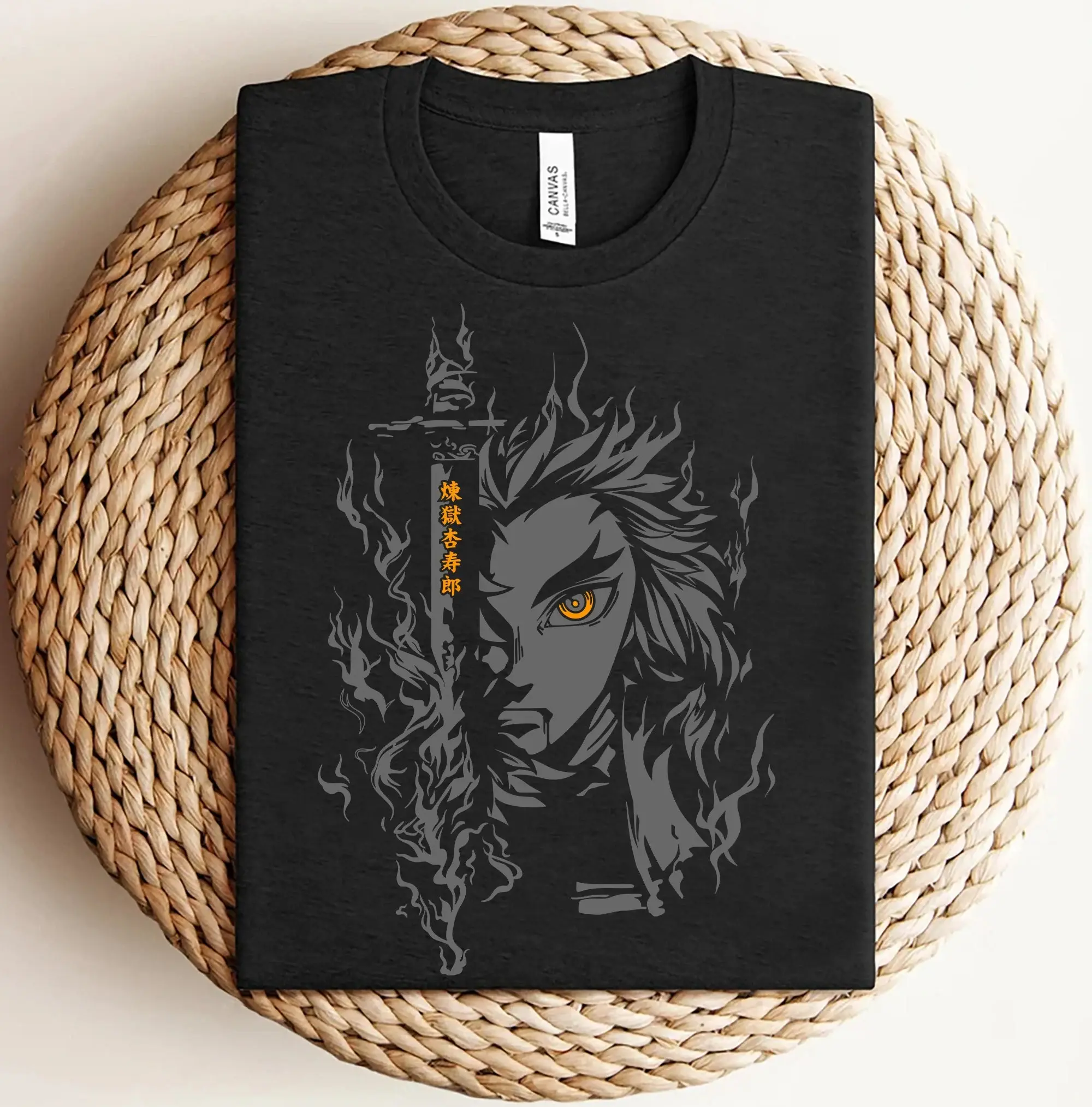 Demon Slayer Shirt, Rengoku Anime T-Shirt, Anime Graphic T-Shirt, Japanese Anime Tee, Manga Shirt, Gift For Anime Lovers, Nerdy Gift İdeas