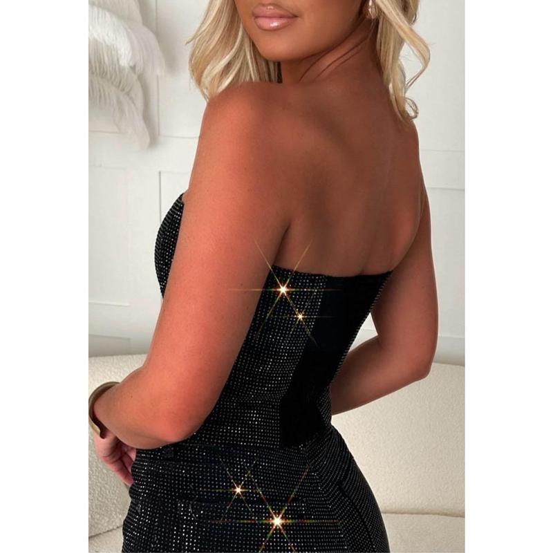 Ultimately Yours Black Diamante Bandeau Top 1