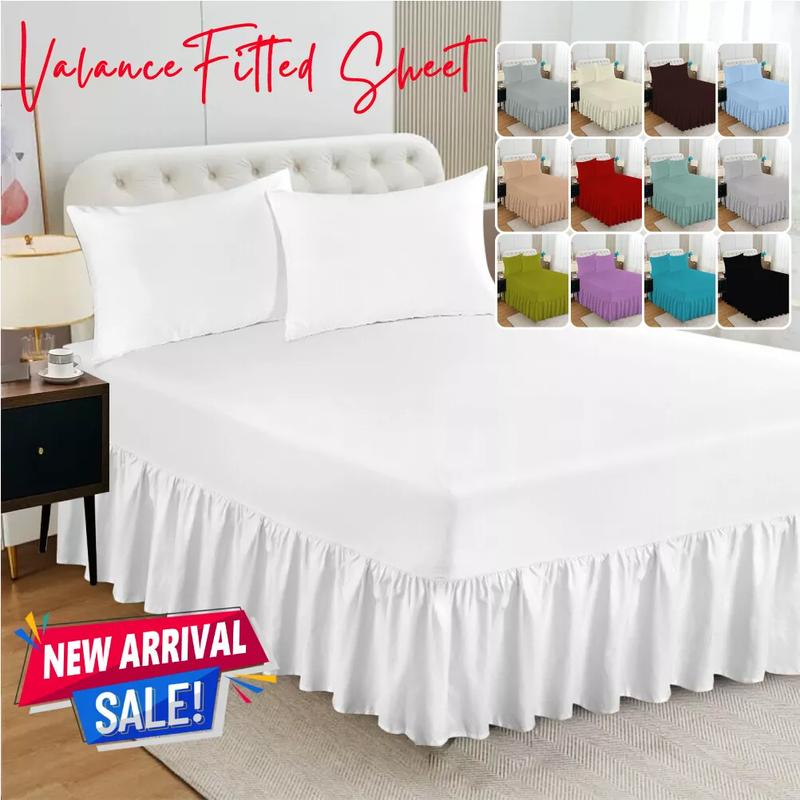 Extra Deep Fitted Valance Sheet Bed Sheets Single Double King Size OR Pillowcase 0