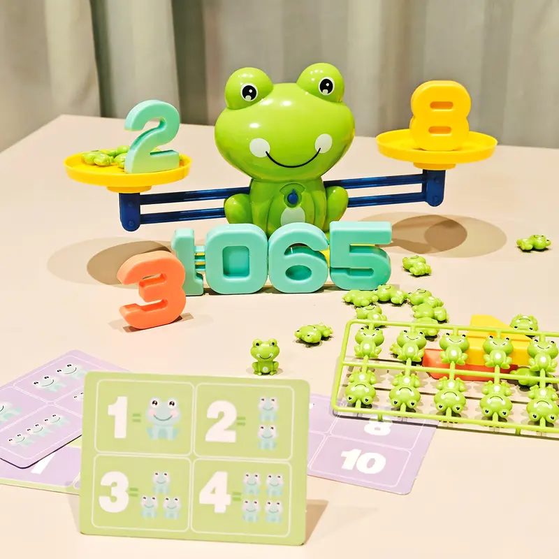 RISELDAJOR    Green Battery-Free Educational Frog Math Balance Toy, Ages 3-6, Featured with Numbers 2, 3, 6 and Guide Cards, Great for Improving Number Recognition and Balance Skills, Ideal for Thanksgiving & Christmas 7