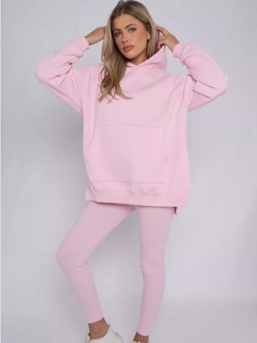 Womens Ladies Oversized Hooded Sweatshirt & Leggings Set Hoodie Lounge Tracksuit 4