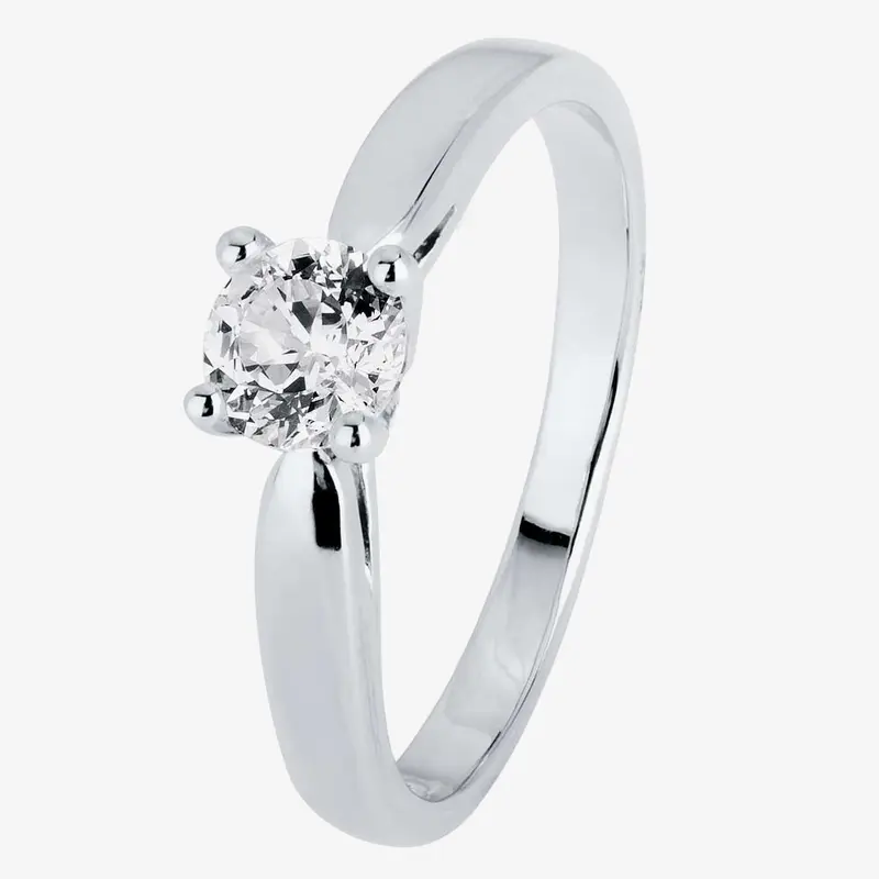 Starbright Silver 5mm Four Claw Round Cubic Zirconia Ring R6025(5M) 3A (52) 0